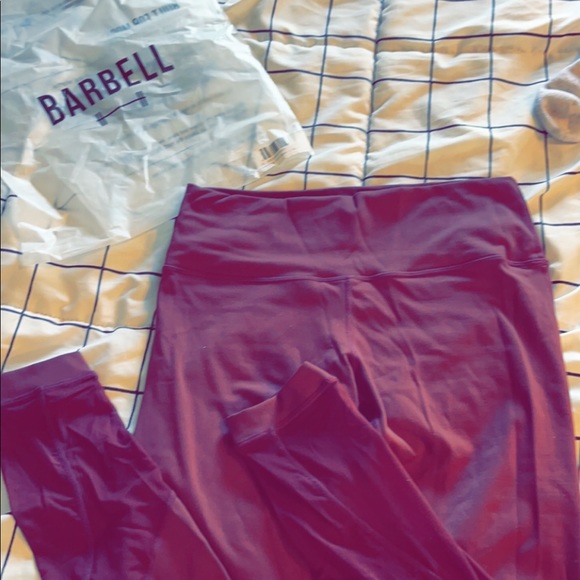 Maroon barbell leggings - Picture 3 of 7